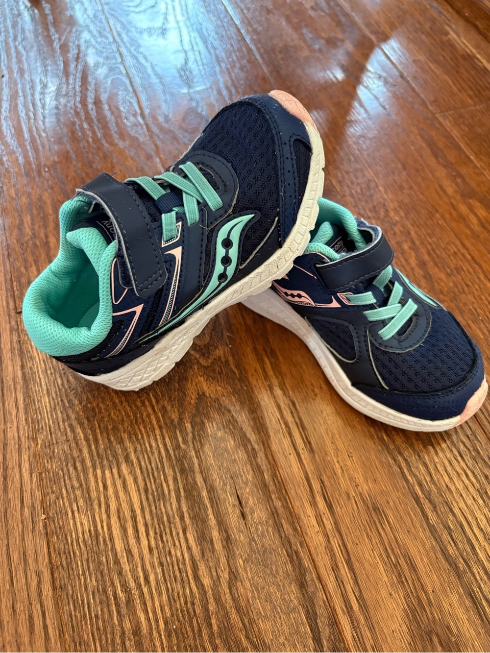 Saucony Navy, Teal & Pink Kids' Athletic Sneakers
